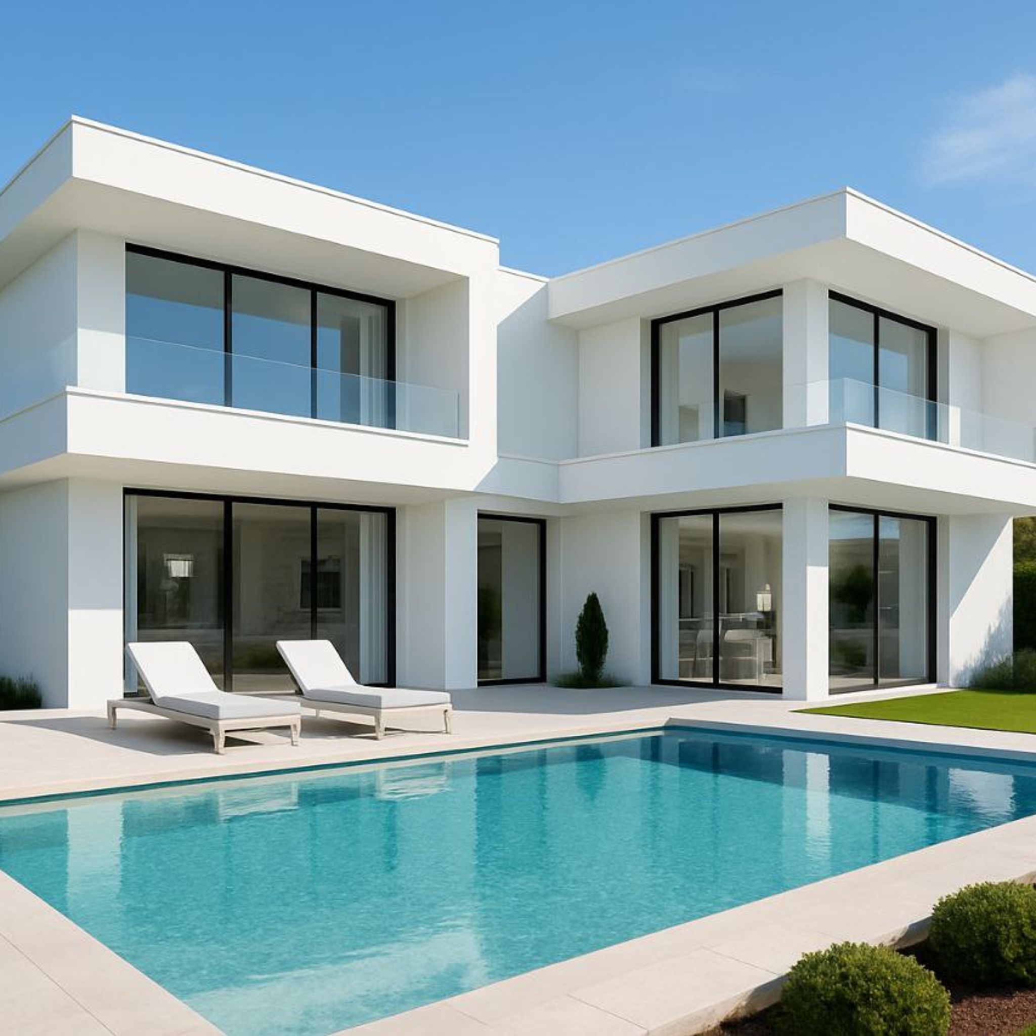 Modern villa after renovation with sleek architecture and open space