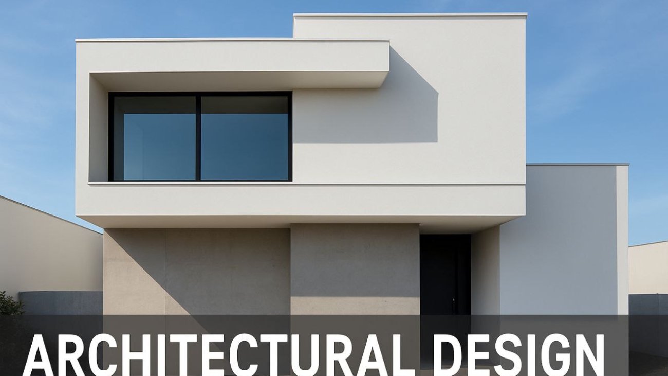 Modern architectural design of a minimalist contemporary building