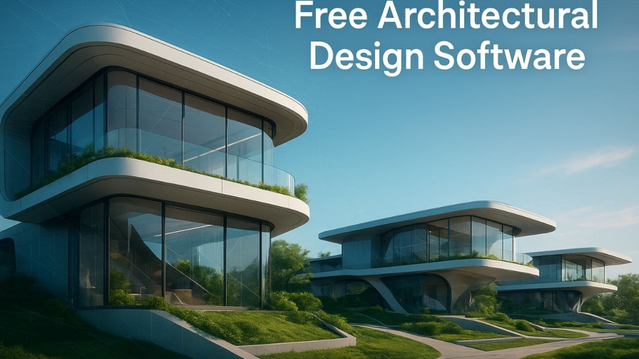 Futuristic modern glass villas showcasing free architectural design software